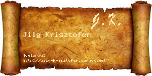 Jilg Krisztofer névjegykártya